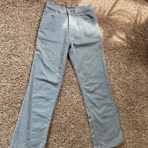 wide leg blueish gray pants